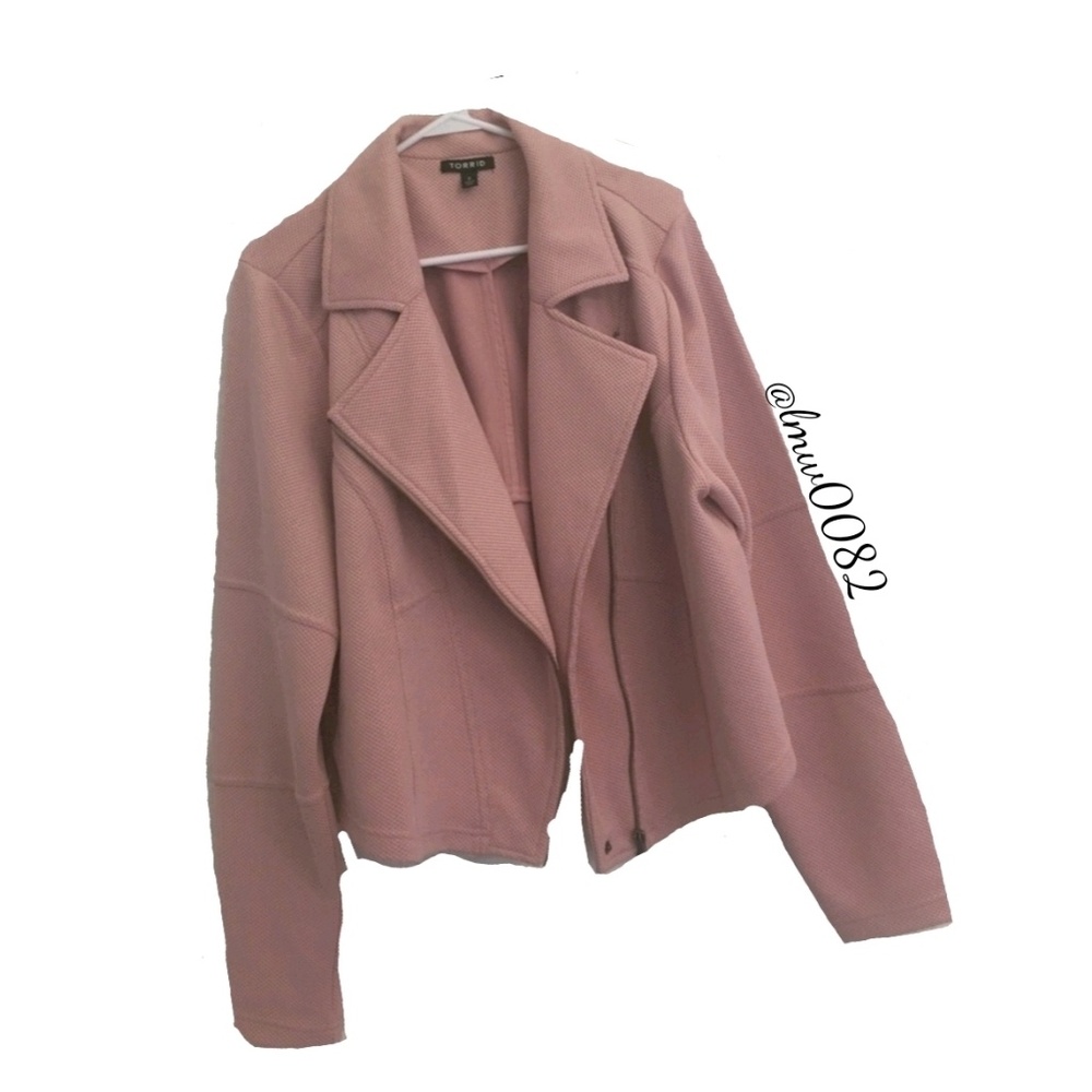 Sold Lightweight Blush Pink Moto Jacket Torrid 2 - Picture 2 of 6